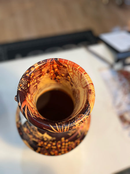 Multi-color Scene Themed Vase w/ Stand