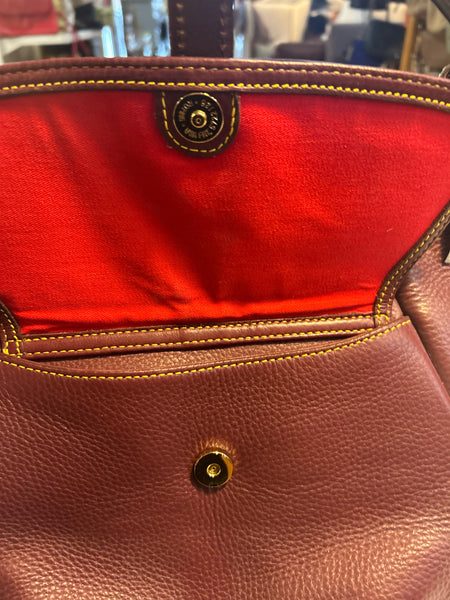 Dooney & Bourke Burgundy "Samba Hobo" Leather Handbag