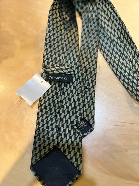 Tiffany & Co. Green Pattern Tie