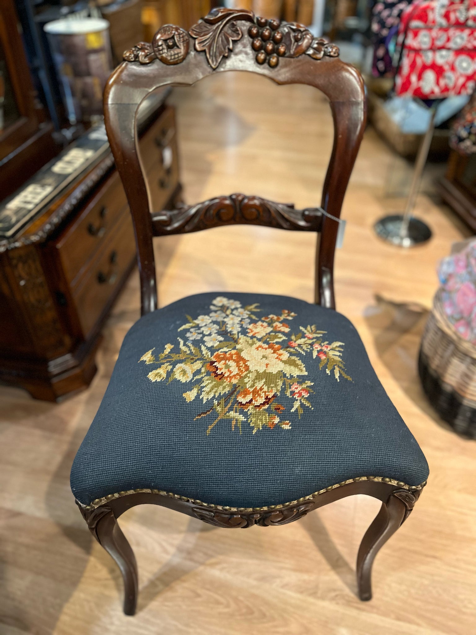 Blue Needlepoint Chair