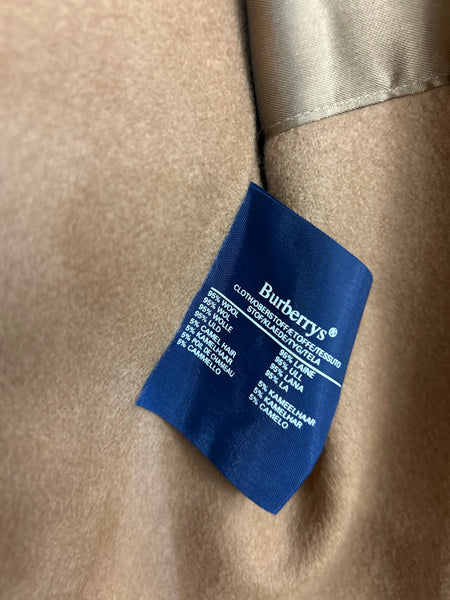 Burberry Tan Double Breasted Wool & Camel Hair Trench Coat