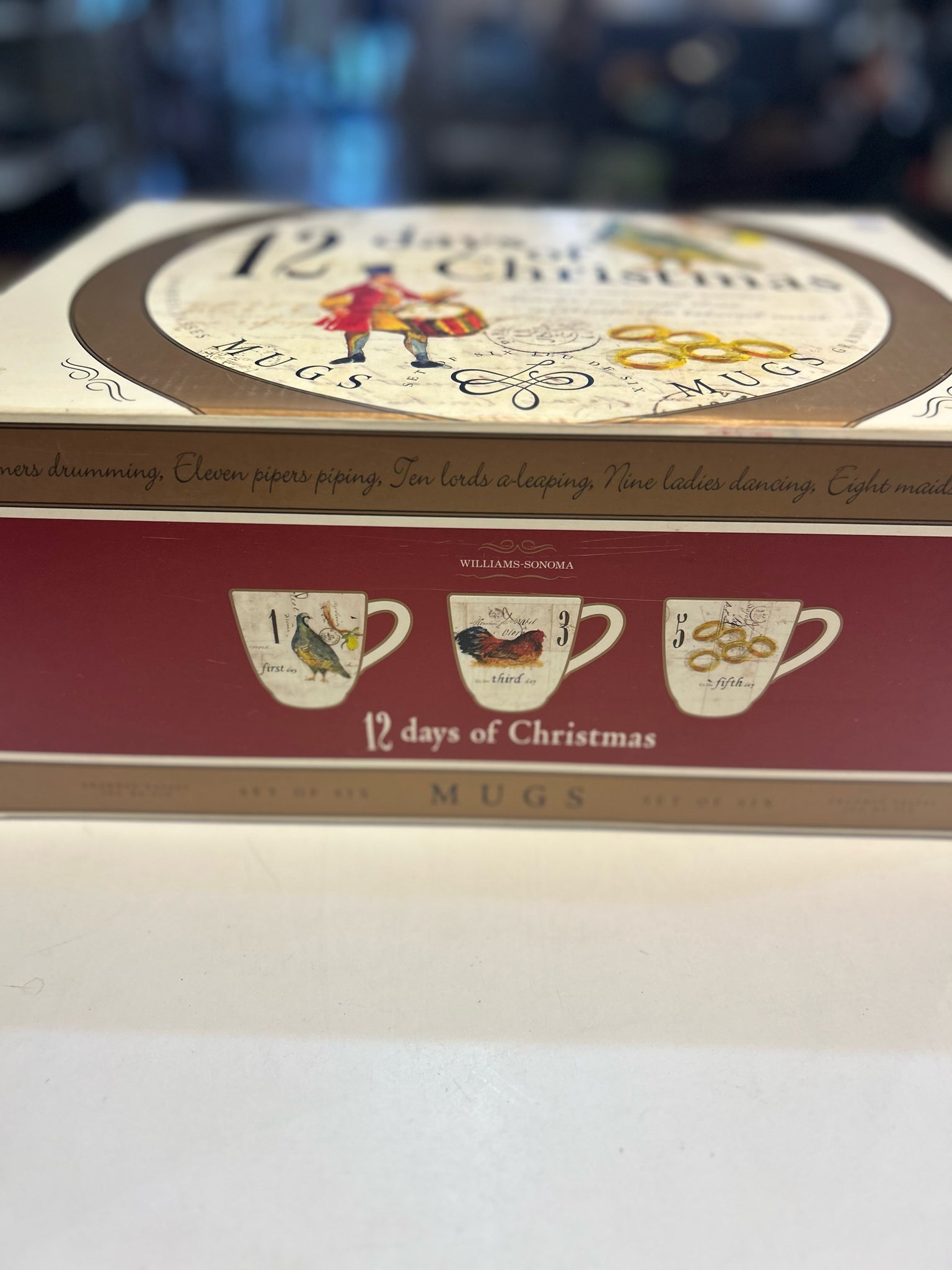 Williams Sonoma 12 Days of Christmas Mug Set