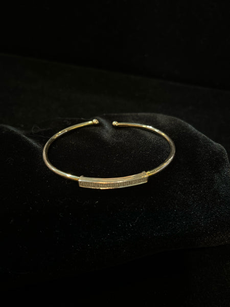 Pave Diamond 14k over SS cuff