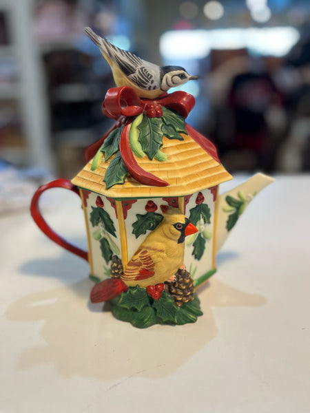 Lenox "Winter Greetings Birdhouse" Teapot
