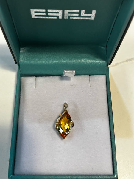 Effy Citrine & Diamond Pendant