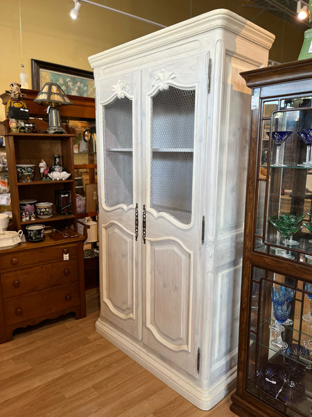 White Washed Wood Armoire
