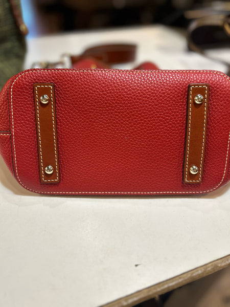 Dooney & Bourke Red Pebble Grain Bucket Handbag