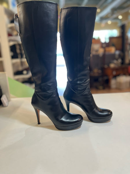 GUCCI Black "Tassle Leather Riding" Boots