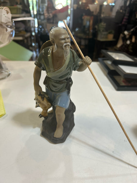 Vintage Shiwan Fisherman Figurine