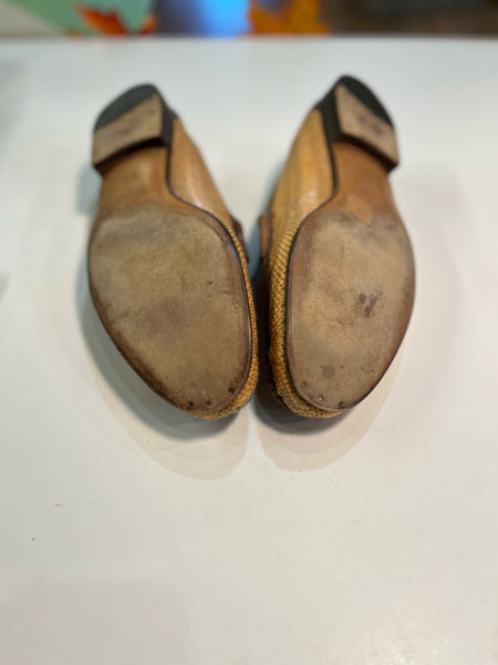 GUCCI Horsebit Raffia Loafers