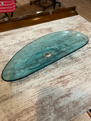 AnnieGlass Blue Mussel Shaped Large Bowl