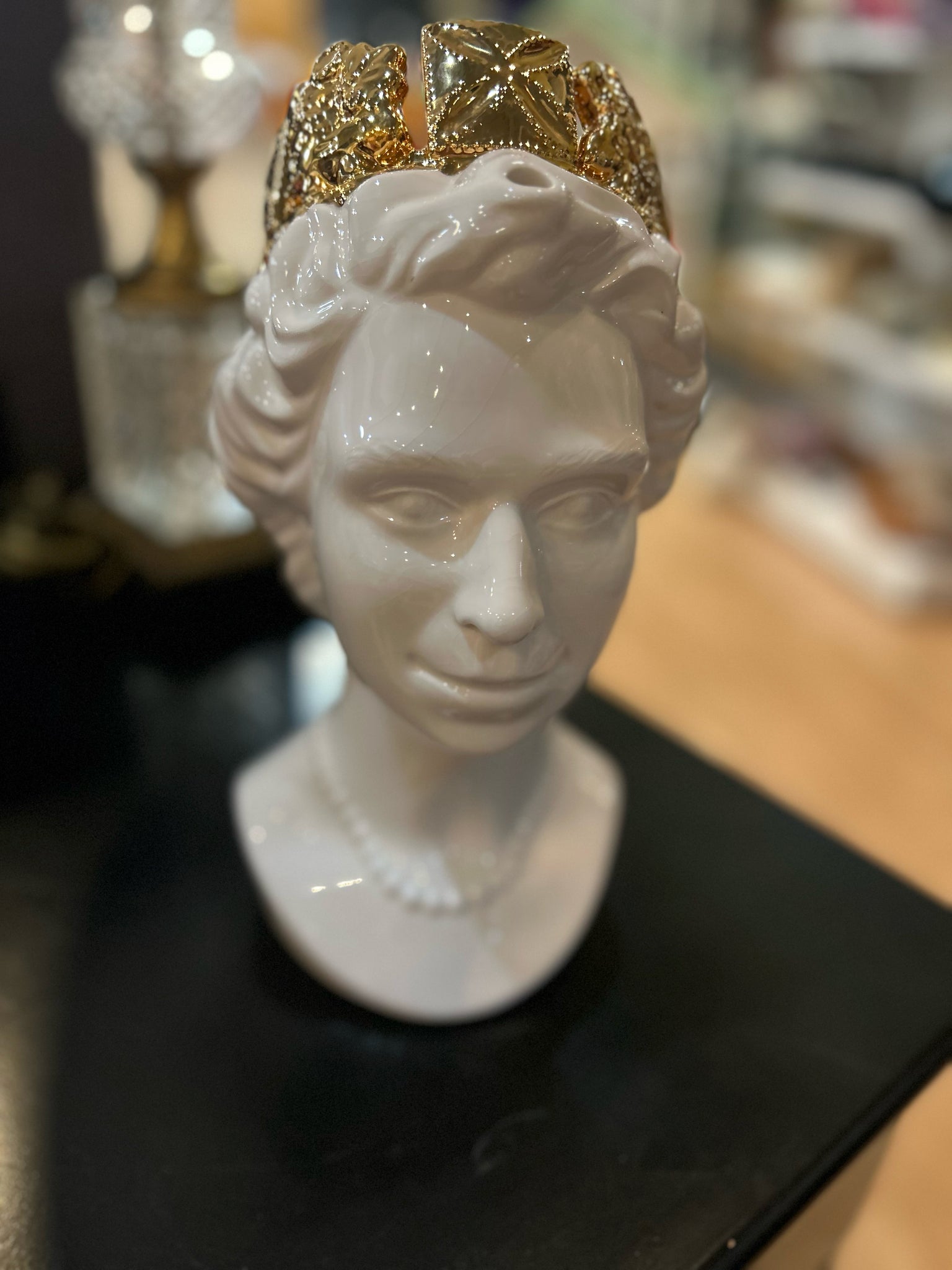 Queen Elizabeth II Jubilee White Pitcher/Vase, 12"H