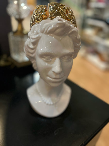 Queen Elizabeth II Jubilee White Pitcher/Vase, 12"H