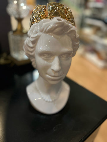 Queen Elizabeth II Jubilee White Pitcher/Vase, 12"H