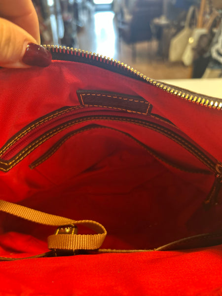 Dooney & Bourke Burgundy "Samba Hobo" Leather Handbag