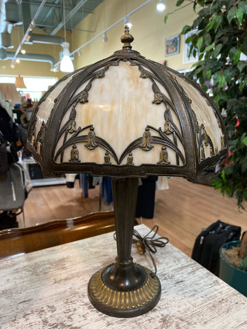 Antique Tiffany Style Iron Lamp