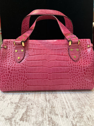 Kate Spade Pink Alligator Embossed Handbag