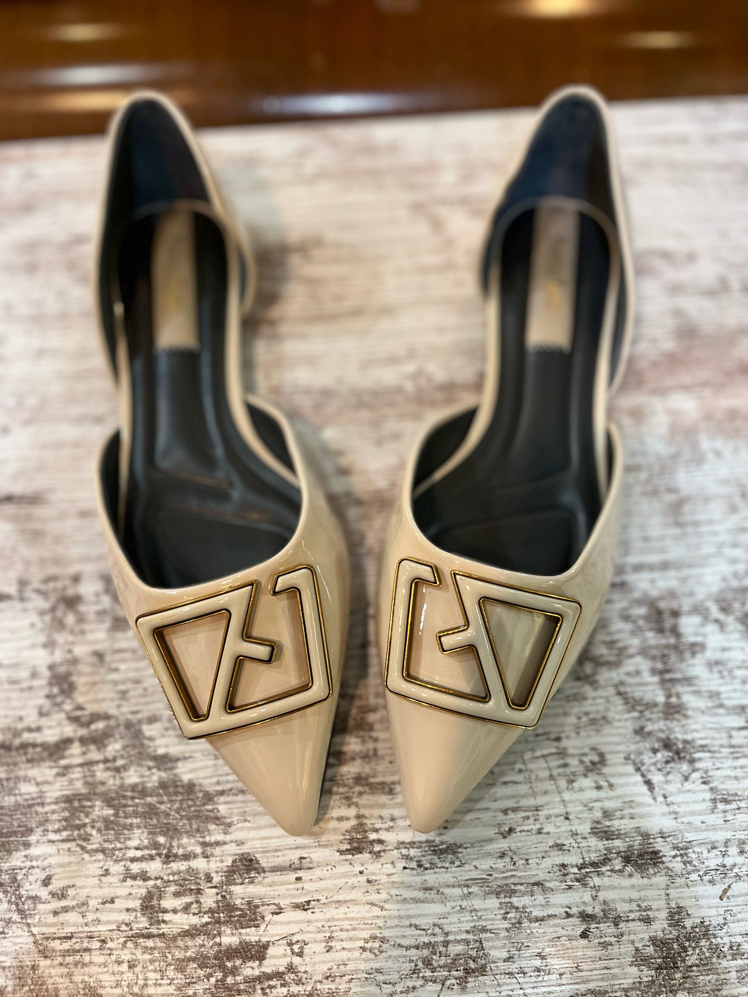 Franco Sarto Beige Pointed Toe Flats