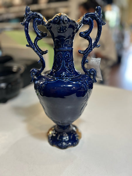 Antique Dark Blue Porcelain Vase