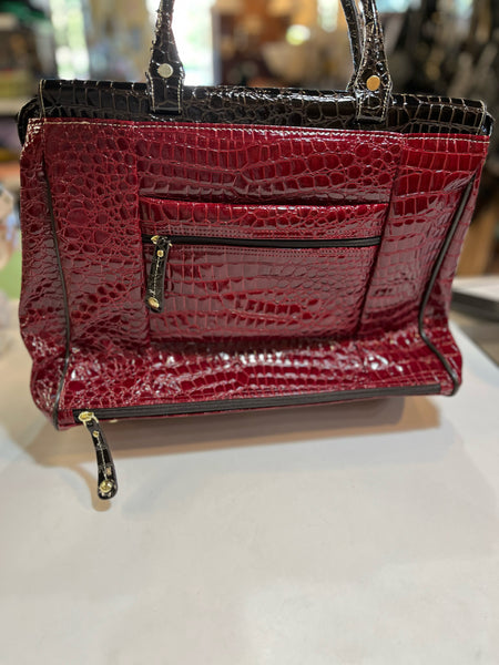 New Samantha Brown Burgundy Croc "Shopper Bag" Luggage