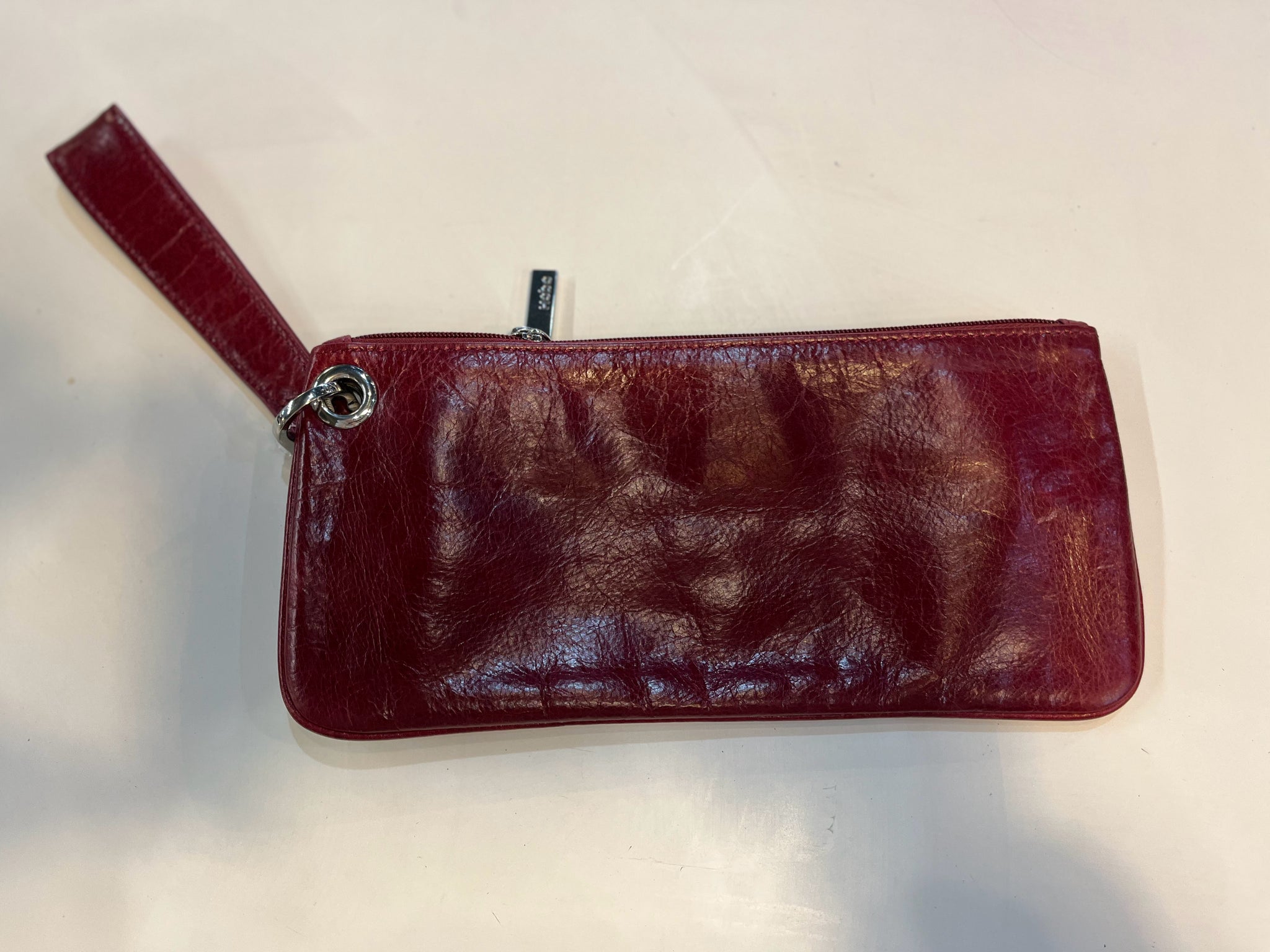 HOBO Raspberry Leather Wristlet