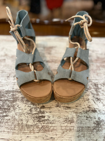 Sorel Blue Wedge Sandals