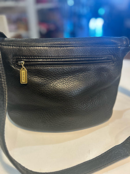 Coach Black Leather Flap Shoulder Bag