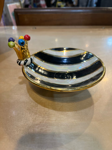 Signed Mary Rose Young Stripe & Crown Dish
