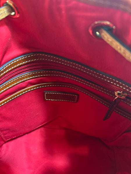 Dooney & Bourke Red Pebble Grain Bucket Handbag