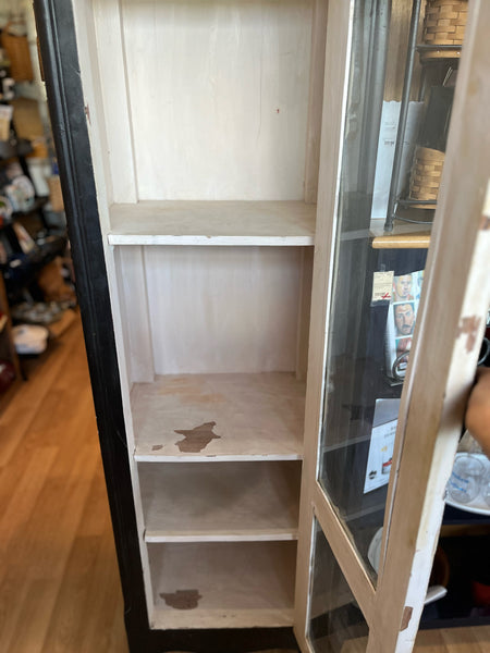 Nadeau Tall Black Glass Door Cabinet