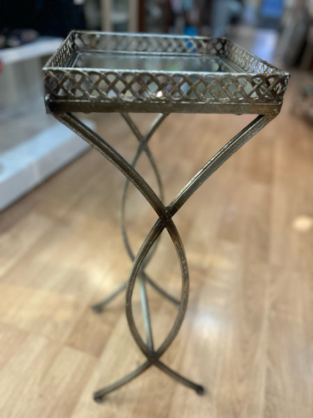 Small Mirrored End Table