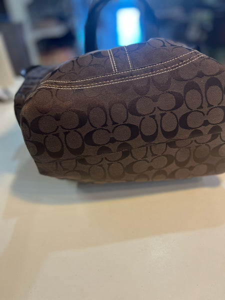 Vintage Coach Brown Signature Canvas Handbag