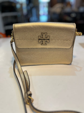 Tory Burch Gold "McGraw Flat" Crossbody