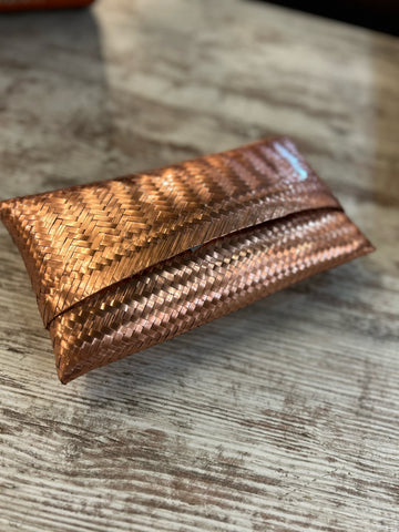 Onora Woven Copper Clutch