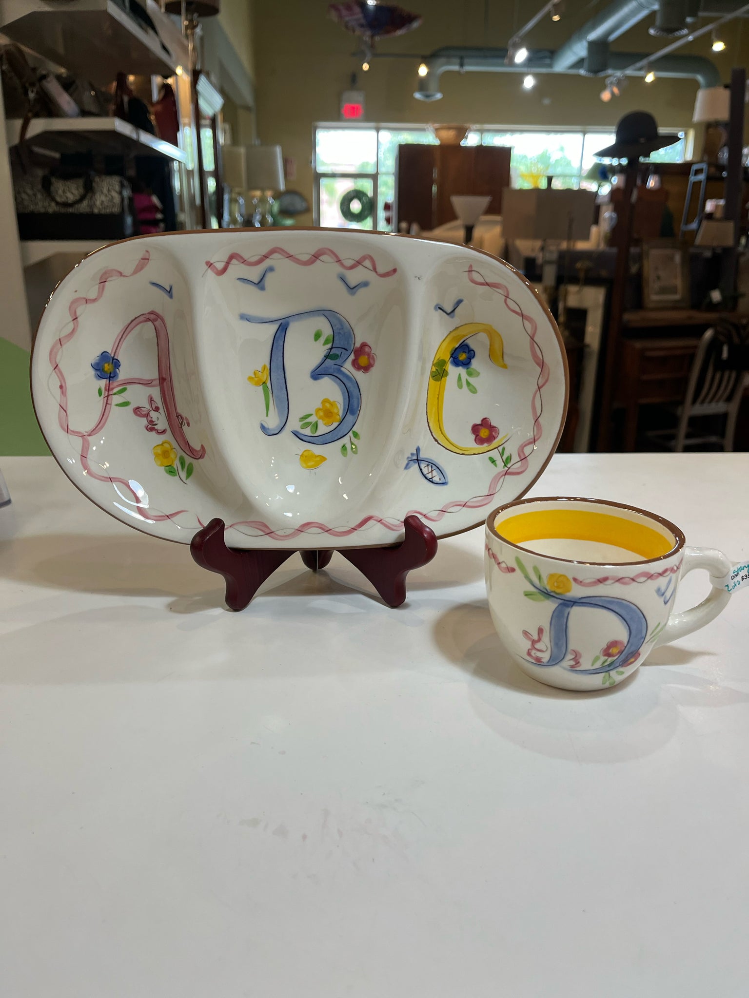 Vintage Stangl “ABC” Mug & Dish Set