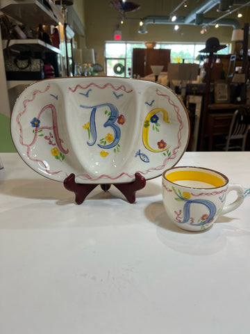 Vintage Stangl “ABC” Mug & Dish Set