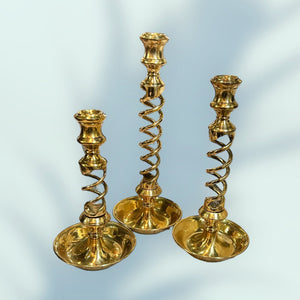 Vintage Brass Candleholder set