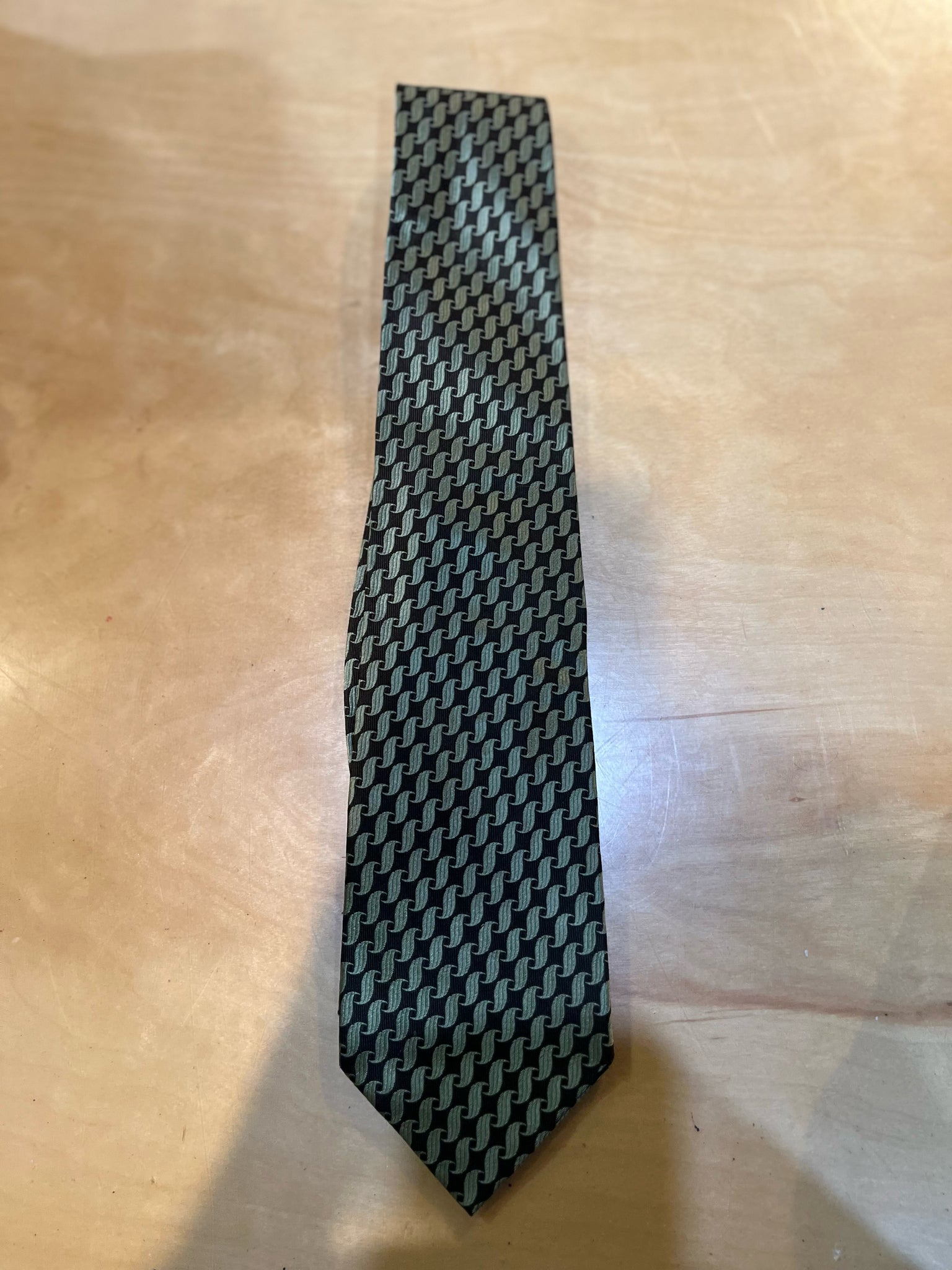 Tiffany & Co. Green Pattern Tie