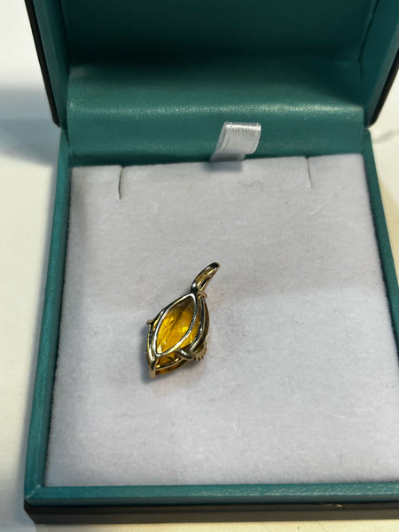 Effy Citrine & Diamond Pendant