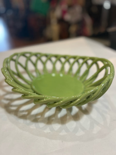 Eucalyptus Green Stoneware Basket