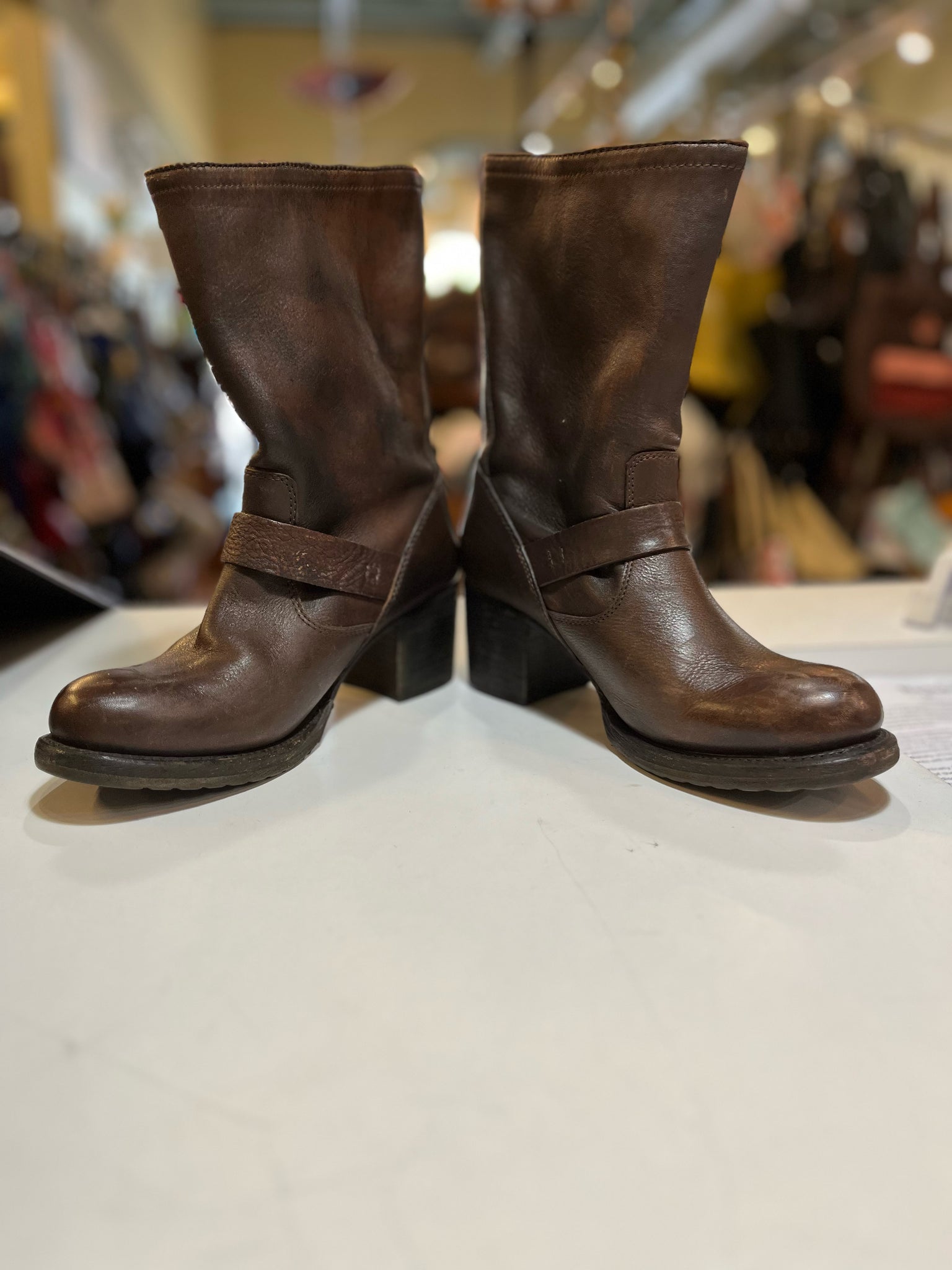 Frye Brown Moto Boots