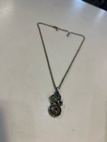 Patricia Locke Silver and Multi-color Crystal Pendant Necklace