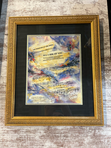 “The Phantom of the Opera” Tom James Framed Art