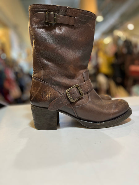 Frye Brown Moto Boots