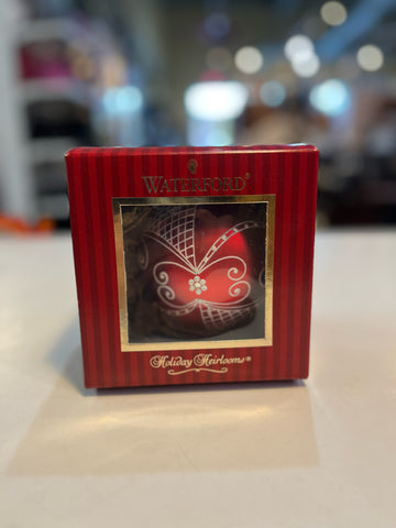 Waterford Holiday Heirloom Red "Regal Lace Ball" Ornament