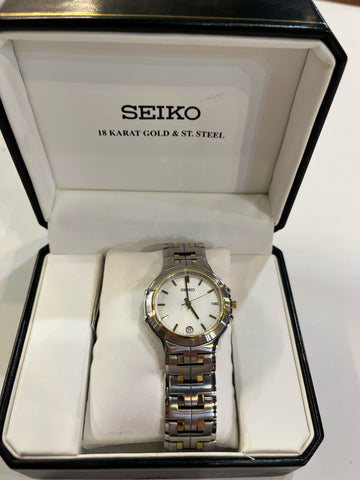 Seiko Unisex 18kt & Stainless Wristwatch
