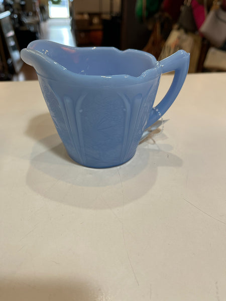 Vintage Powder Blue Delphite Cherry Sugar & Creamer Set