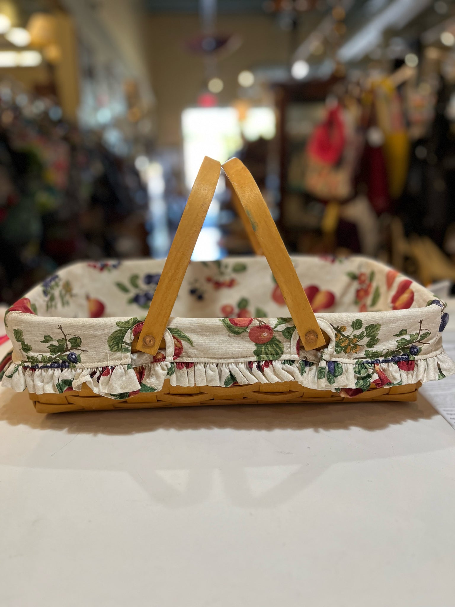 Longaberger Fruit Fabric Lined Basket