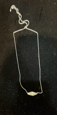 Kendra Scott Silver and Irisdescent Pendant Adjustable Necklace