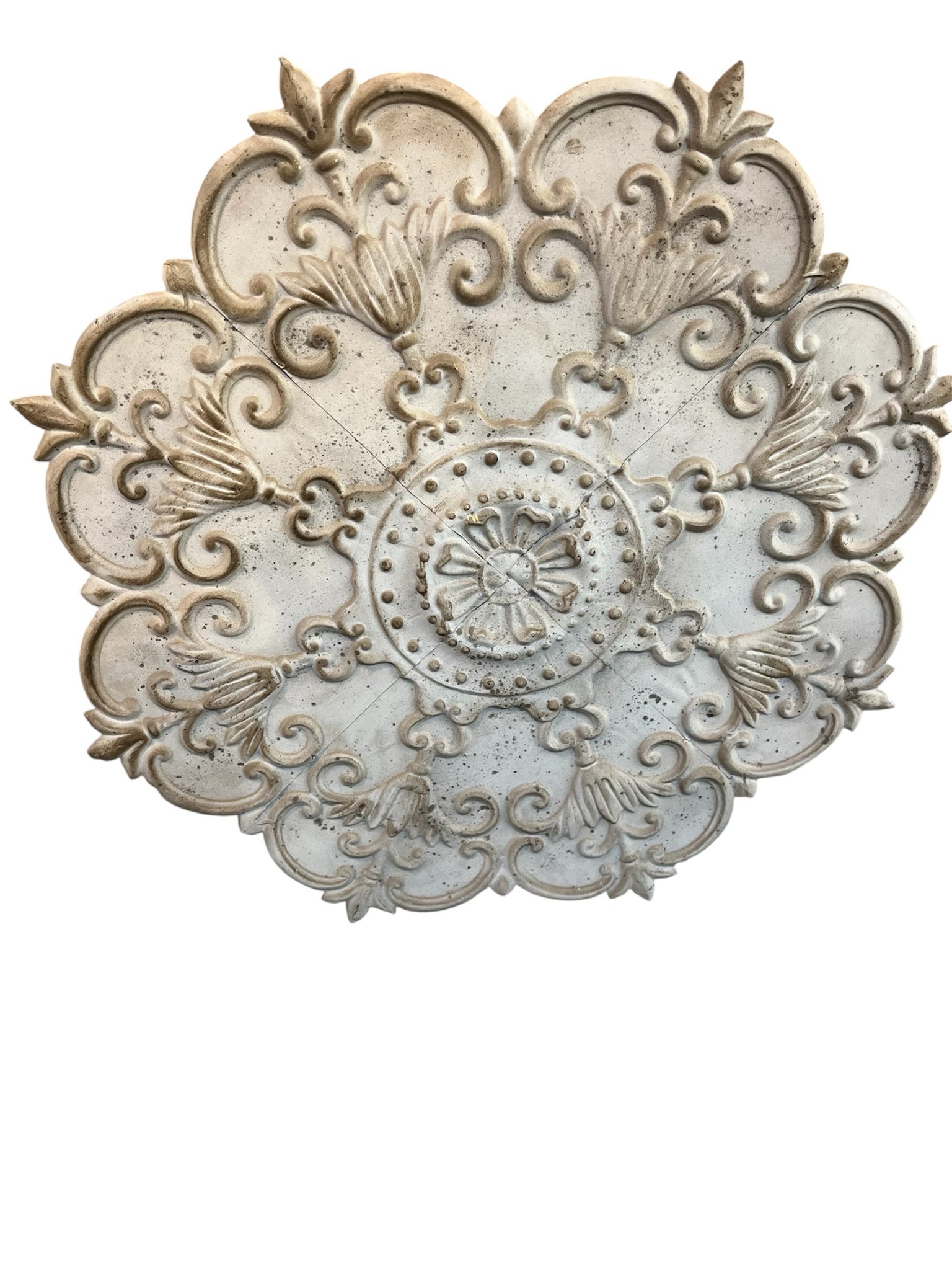 Gray Metal Medallion Wall Decoration